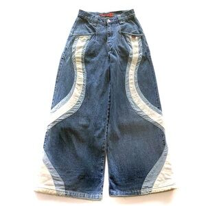 Vintage 90’s Stone Denim Jeans Rave Skate Wide Leg Ladies Size Three